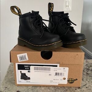 Dr. Martens Black Leather Lace-Up/Zip Boots